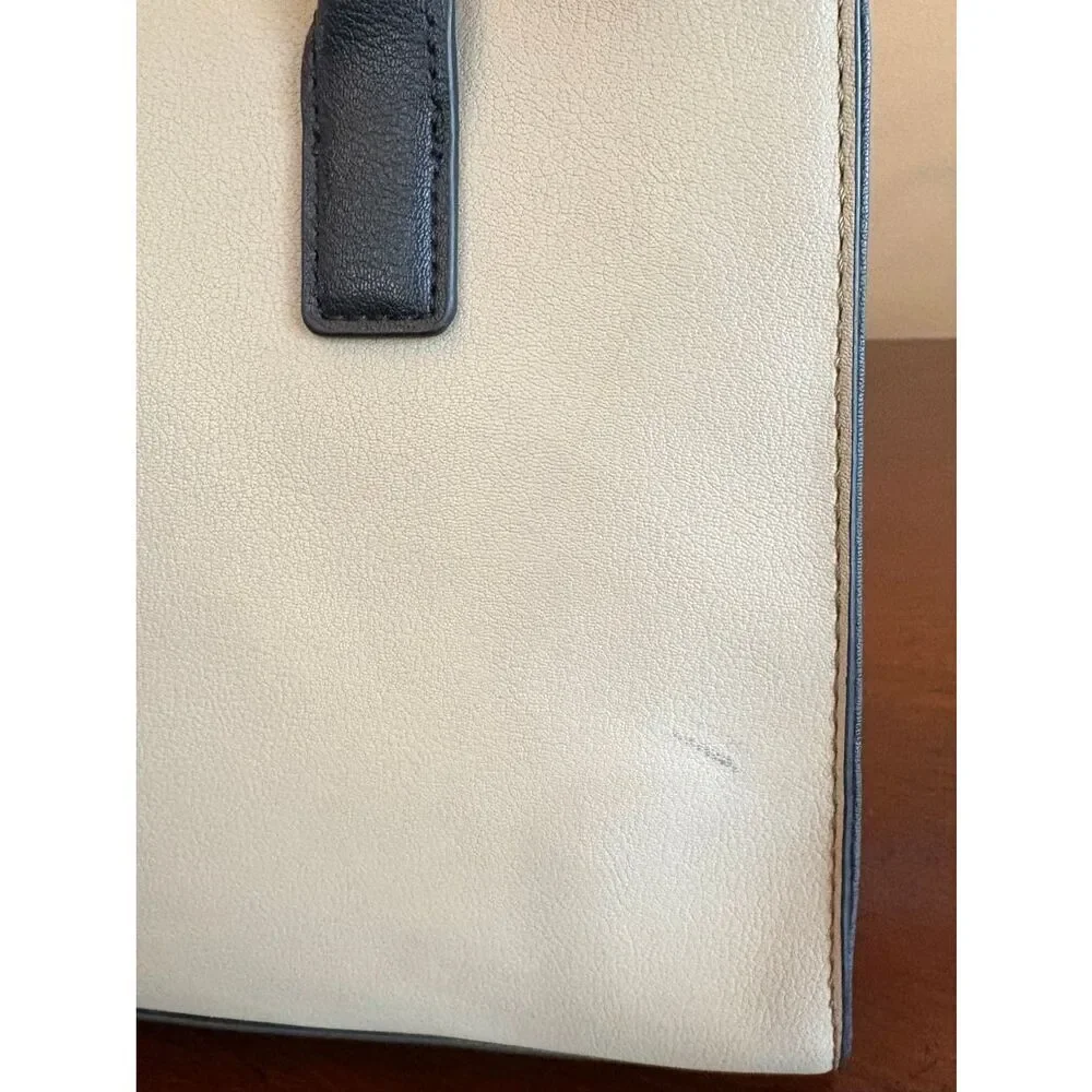 NINE WEST - EUC Tri-Color Tailored Faux Leather Satchel. Organization Galore